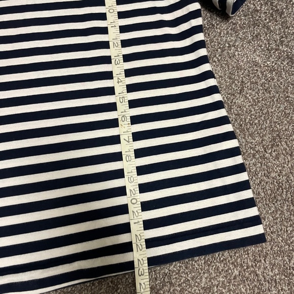 J. Crew Shirt Women’s S Navy White Striped Ruffled Sleeves 100% Cotton Classic! - Picture 8 of 10